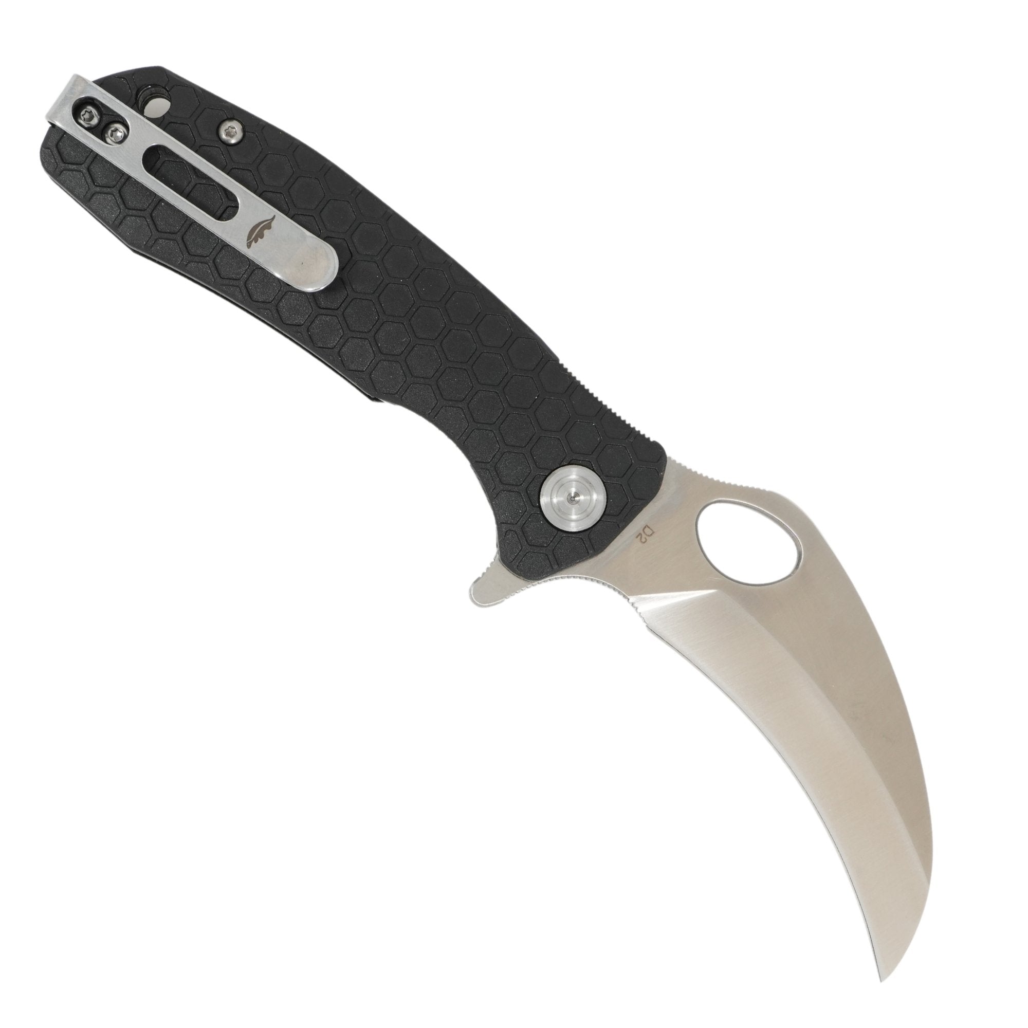 Medium Claw Smooth Knife - D2 Steel - Dealer - Honey Badger Knives - HB1115