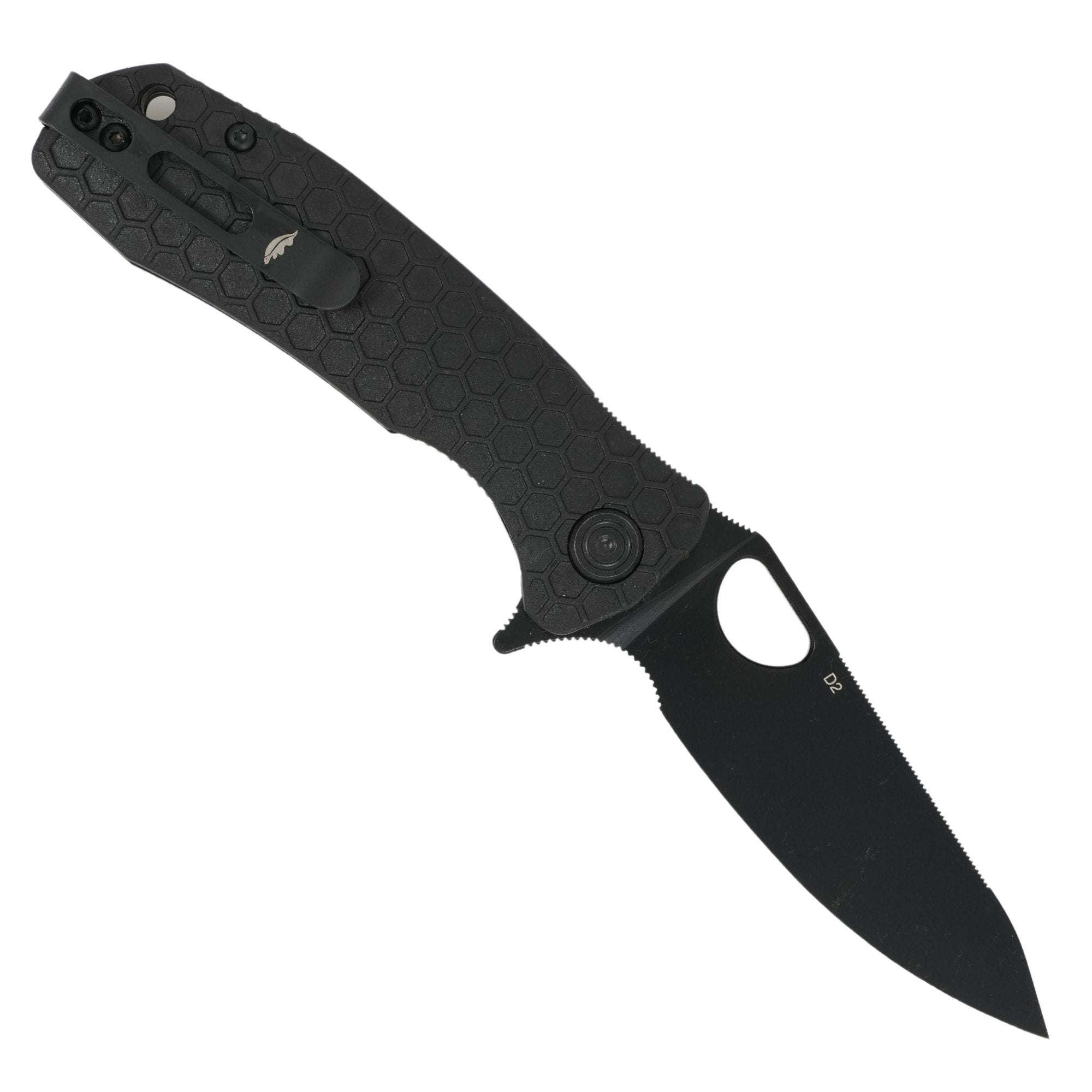 Medium Leaf Knife - D2 Steel - Black Blade - Dealer - Honey Badger Knives - HB4027