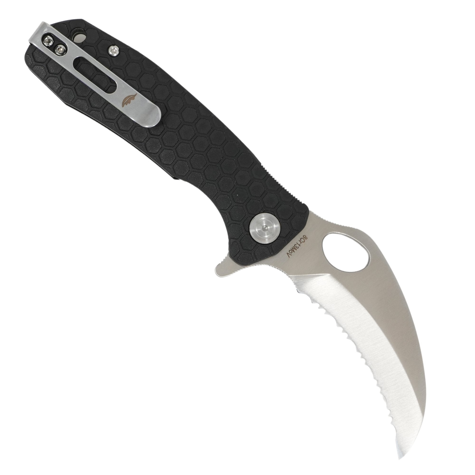 Medium Claw Serrated Knife - 8Cr13MoV Steel - Honey Badger Knives - HB1131