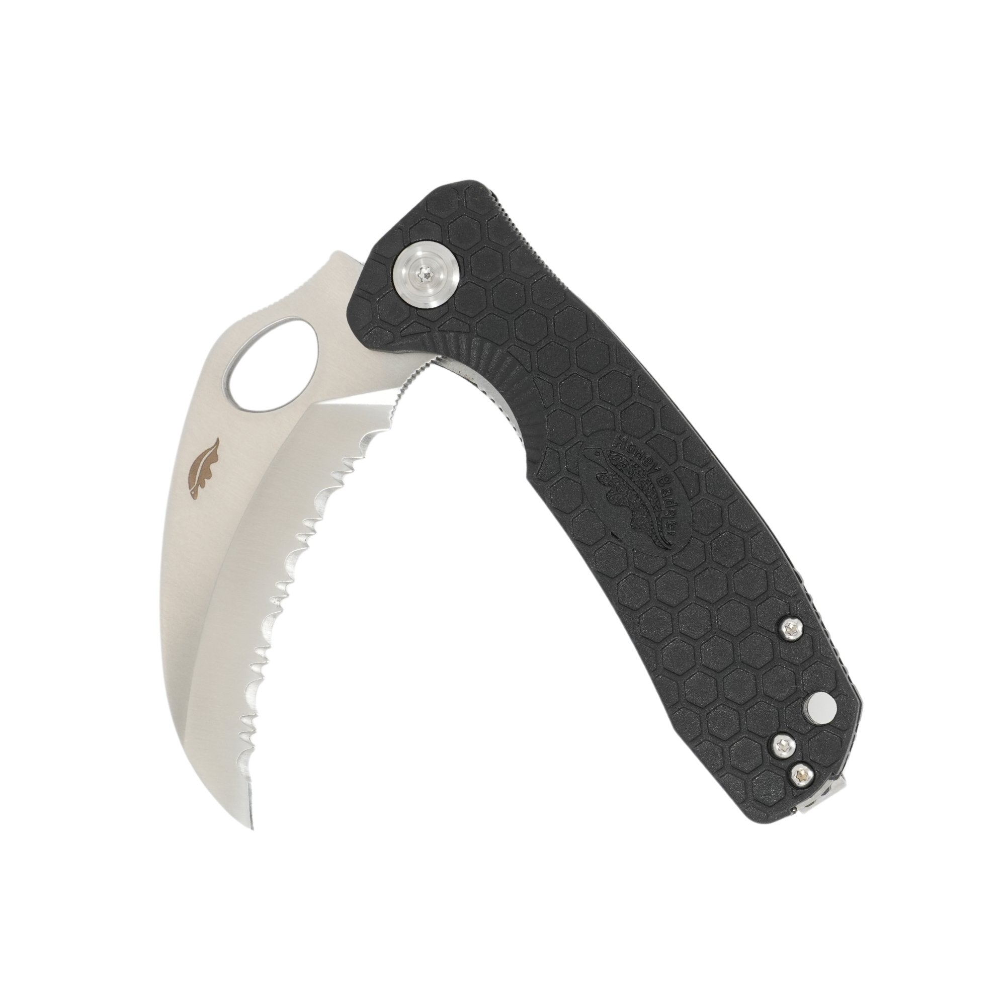 Medium Claw Serrated Knife - 8Cr13MoV Steel - Honey Badger Knives - HB1131