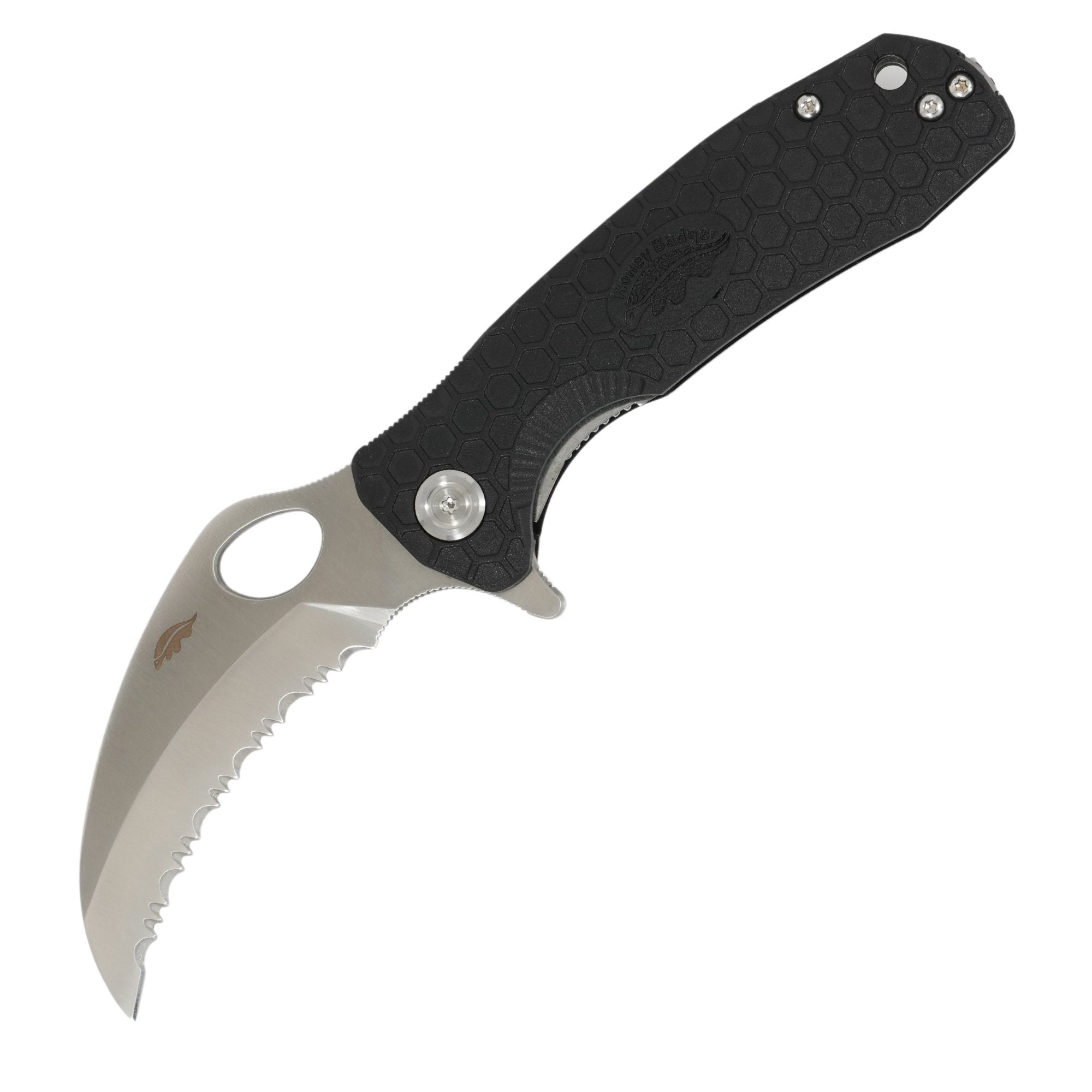 Medium Claw Serrated Knife - 8Cr13MoV Steel - Honey Badger Knives - HB1131