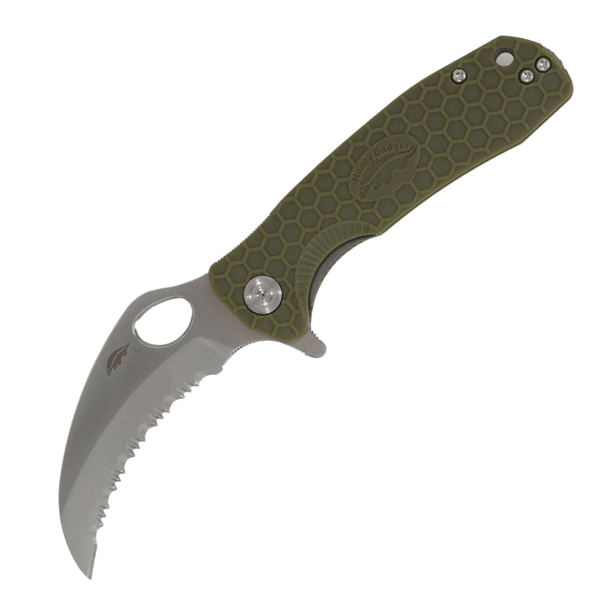 Medium Claw Serrated Knife - 8Cr13MoV Steel - Honey Badger Knives - HB1133