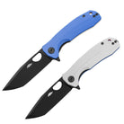 Limited Edition - Red White Blue G10 Tanto Medium Knife - Black Blade - 8Cr13MoV Steel - Dealer - Honey Badger Knives - HB1377