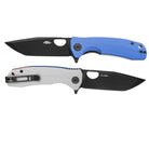 Limited Edition - Red White Blue G10 Tanto Medium Knife - Black Blade - 8Cr13MoV Steel - Dealer - Honey Badger Knives - HB1377