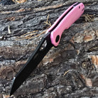 Limited Edition - Pink Wharncleaver Knife with Black Blade - G10 - 8Cr13MoV Steel - Honey Badger Knives - HB1378