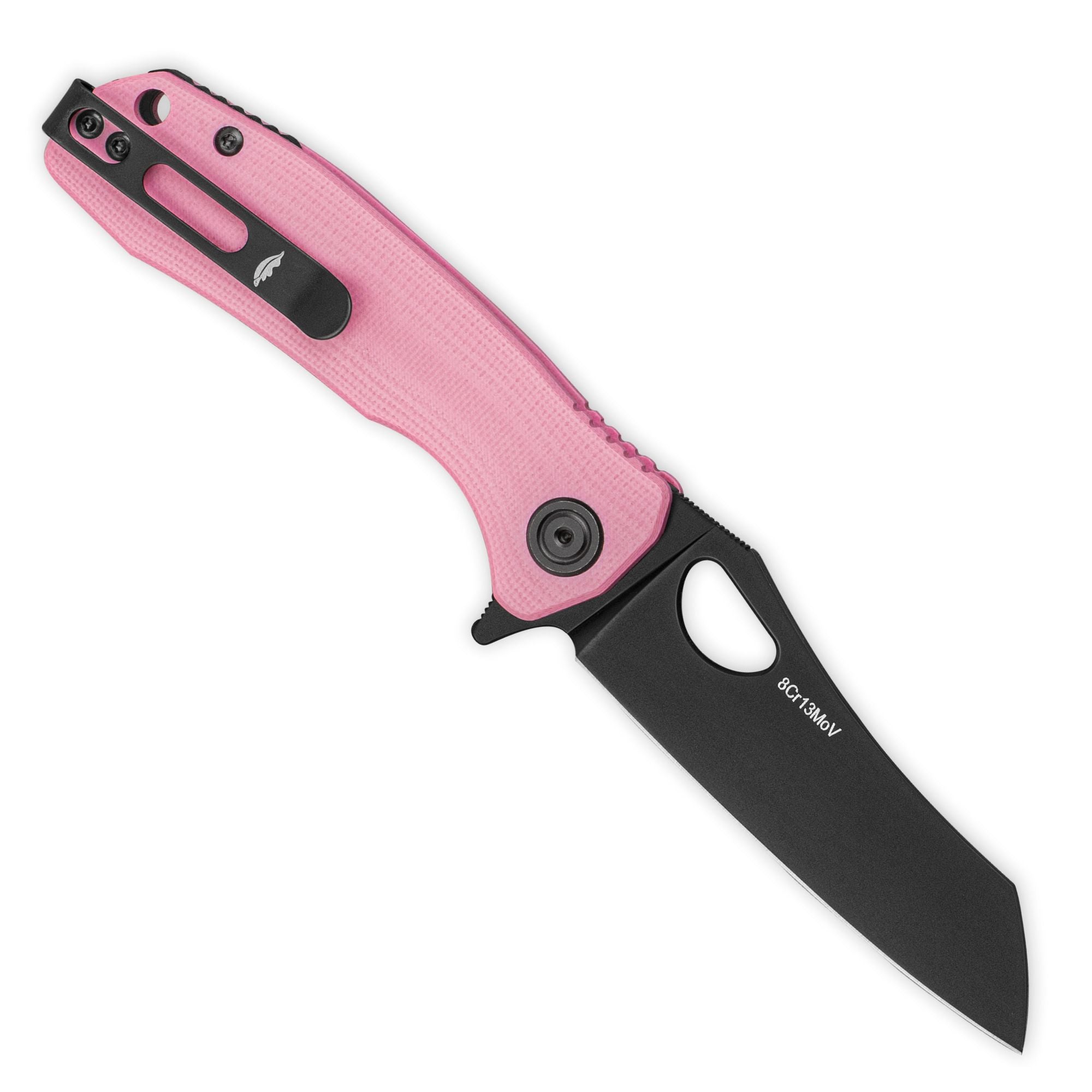 Limited Edition - Pink Wharncleaver Knife with Black Blade - G10 - 8Cr13MoV Steel - Dealer - Honey Badger Knives - HB1378