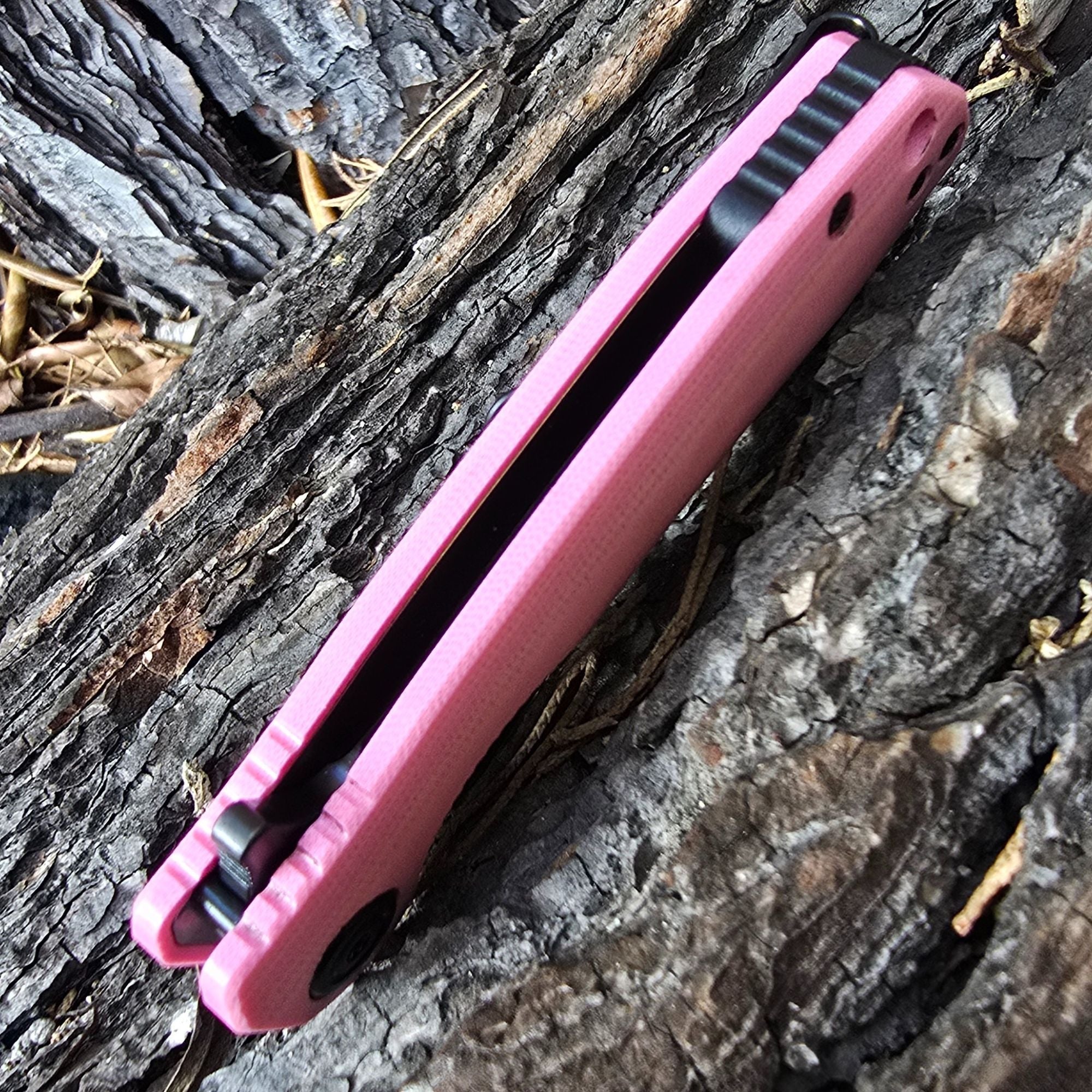 Limited Edition - Pink Wharncleaver Knife with Black Blade - G10 - 8Cr13MoV Steel - Dealer - Honey Badger Knives - HB1378