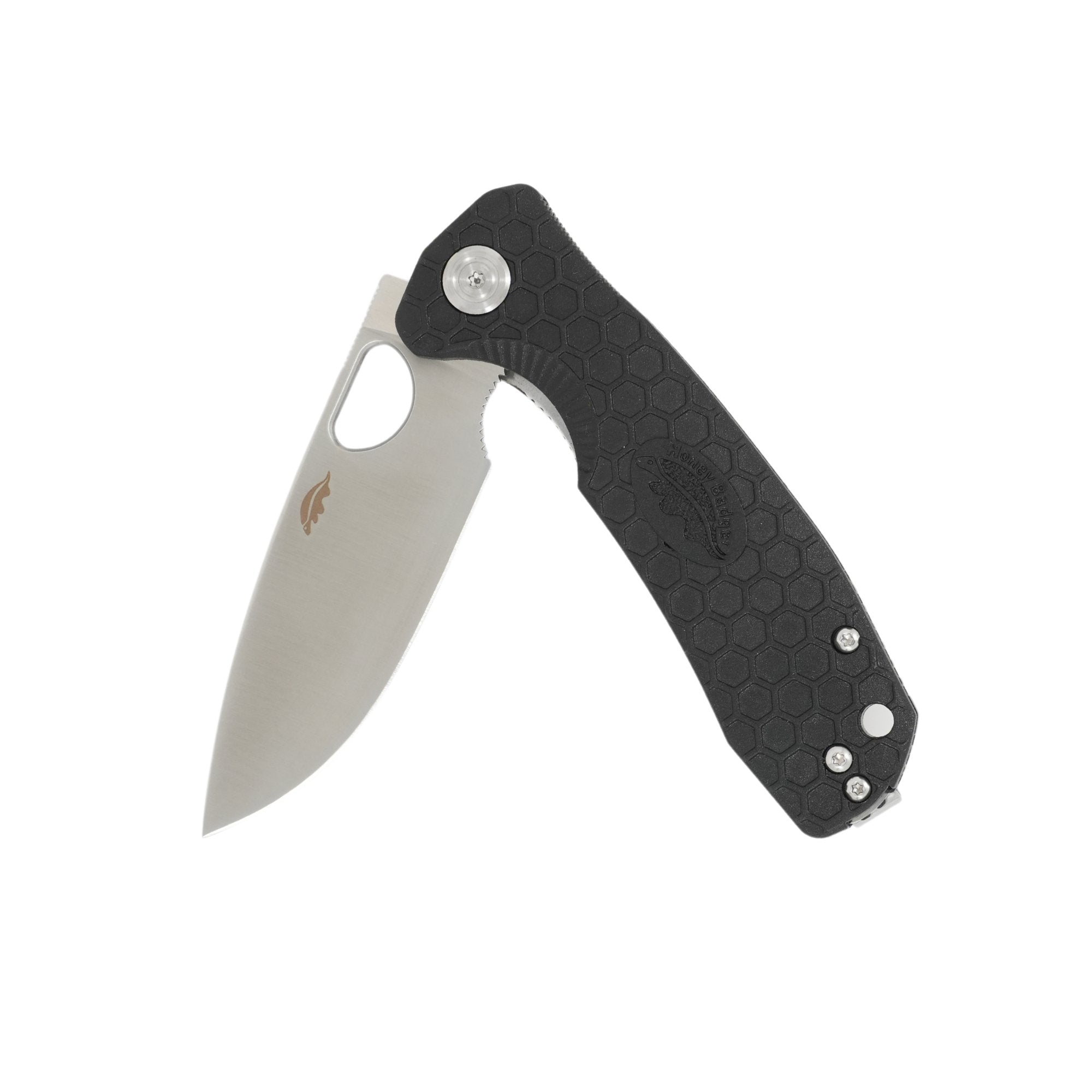 Medium Drop Point Knife - 14C28N Steel - Honey Badger Knives - HB1511