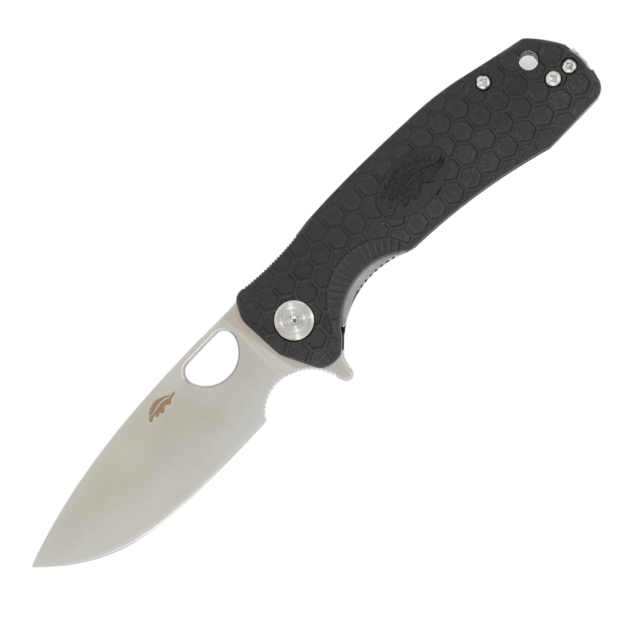 Medium Drop Point Knife - 14C28N Steel - Honey Badger Knives - HB1511