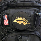 Embroidered Patch 3 1/4" Round with Velcro Hook Backing - Honey Badger Knives - HB4010