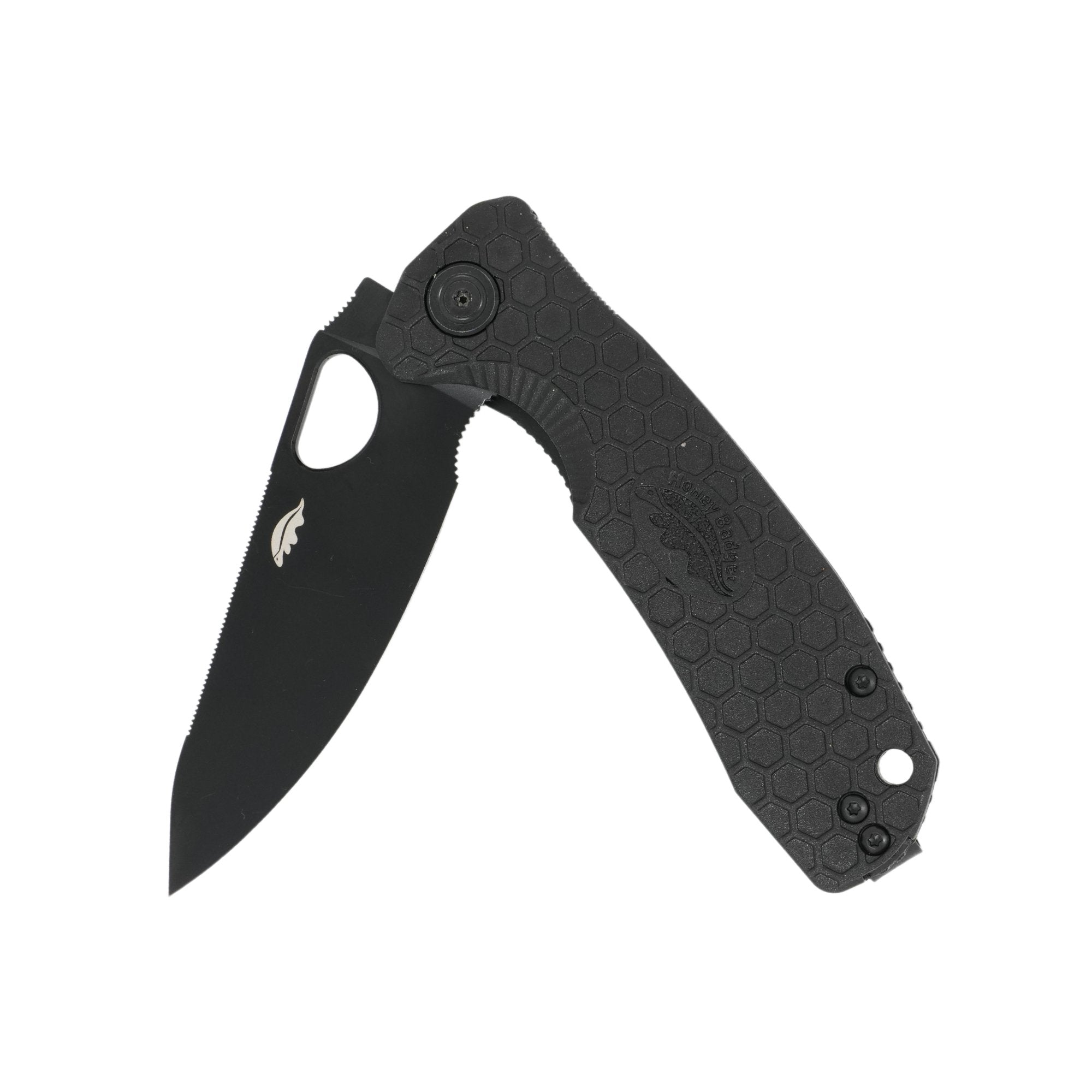 Medium Leaf Knife - D2 Steel - Black Blade - Honey Badger Knives - HB4027