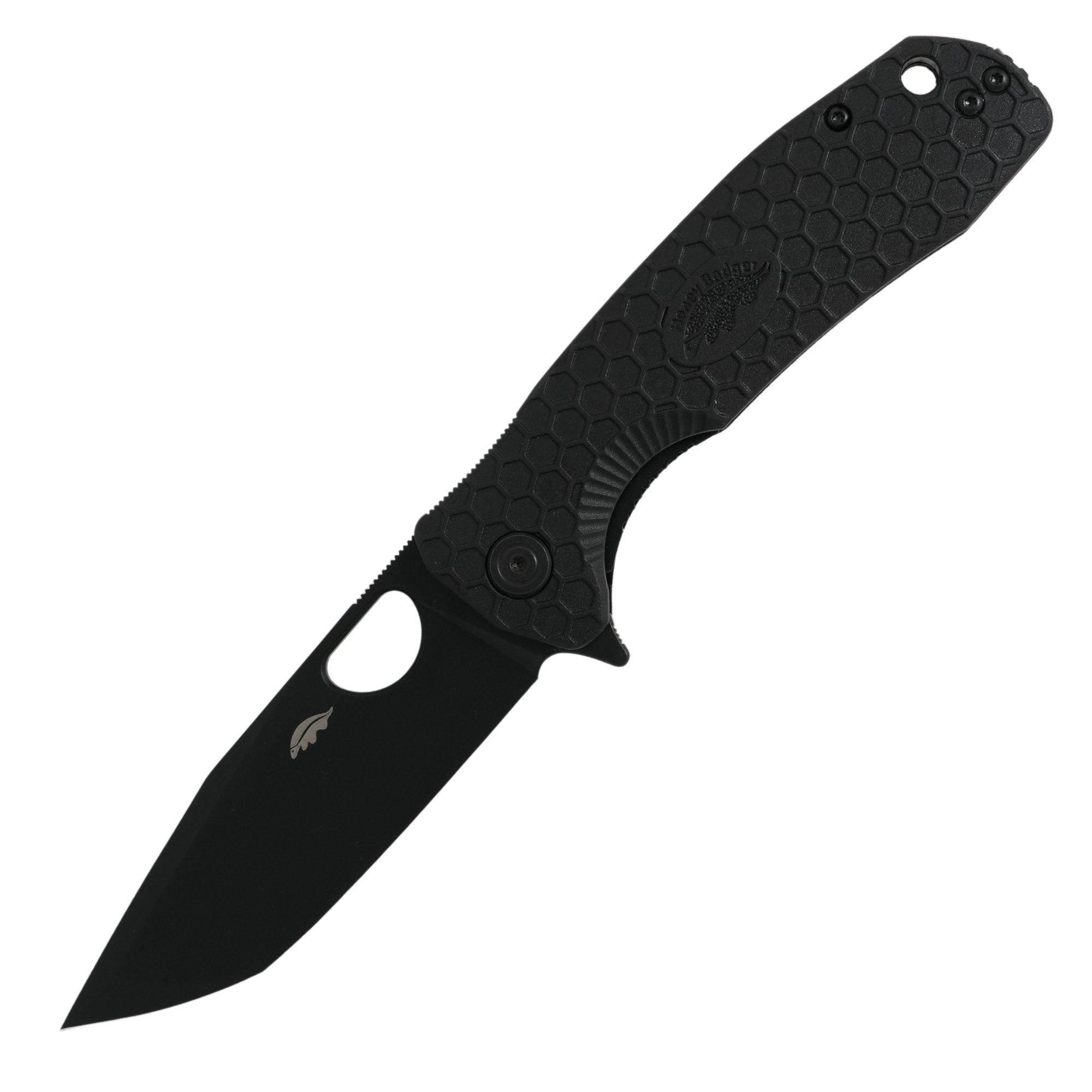 Large Tanto Knife - D2 Steel - Black Blade - Honey Badger Knives - HB4032