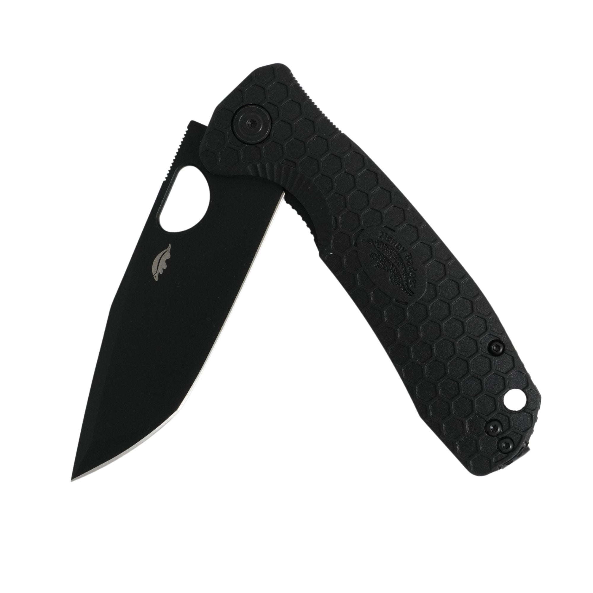 Large Tanto Knife - D2 Steel - Black Blade - Honey Badger Knives - HB4032