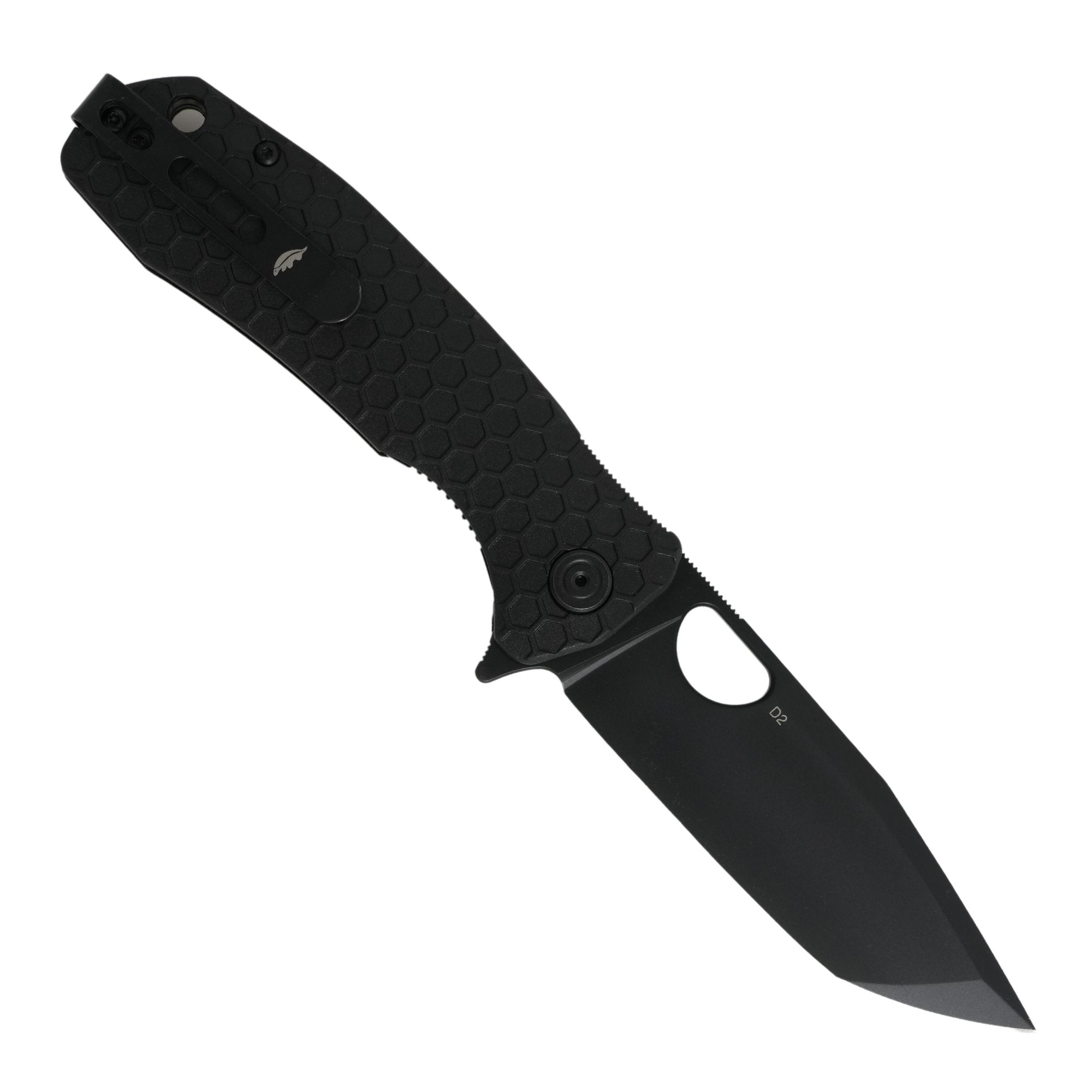 Large Tanto Knife - D2 Steel - Black Blade - Honey Badger Knives - HB4032