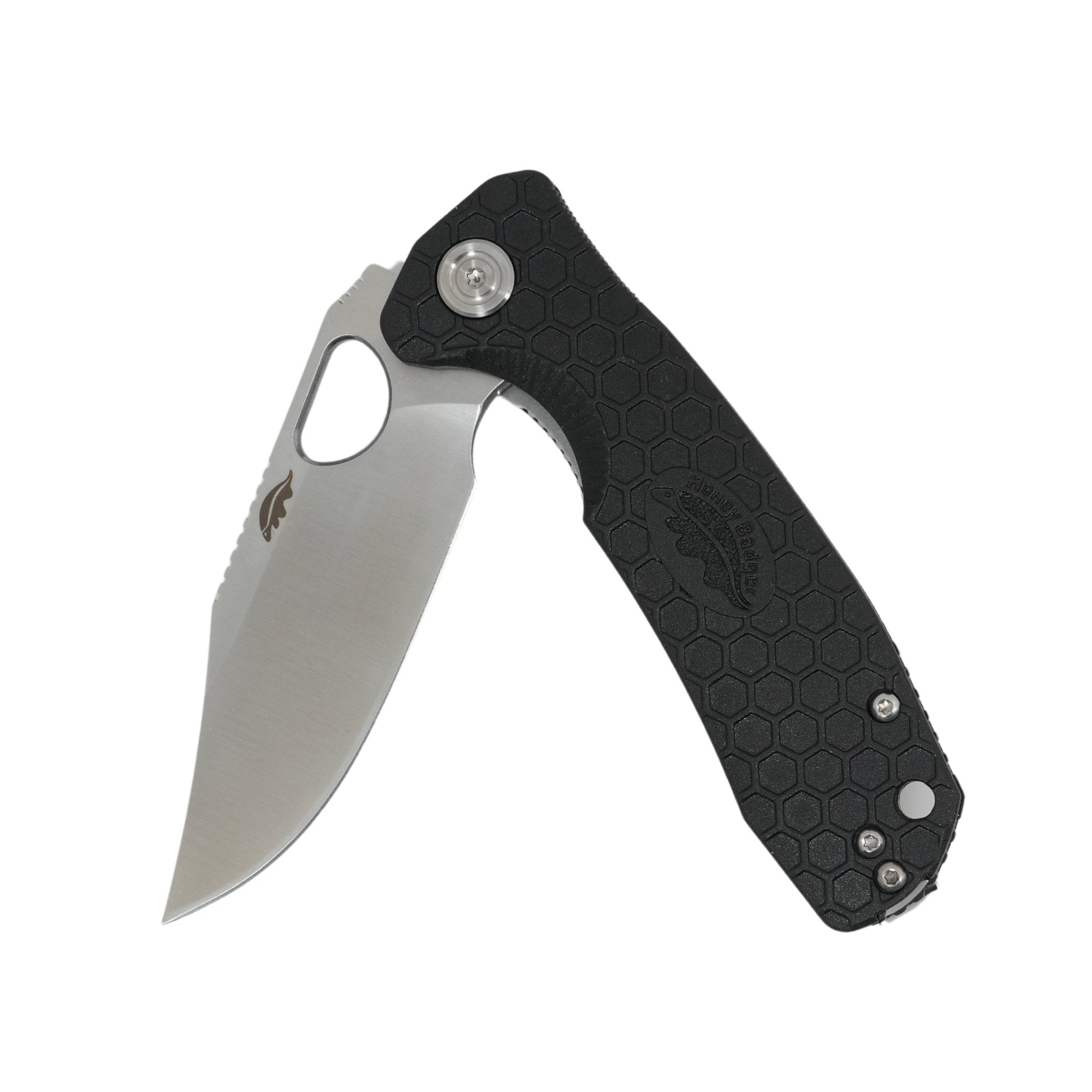 Medium Clip Point Knife - 14C28N Steel - Honey Badger Knives - HB4087