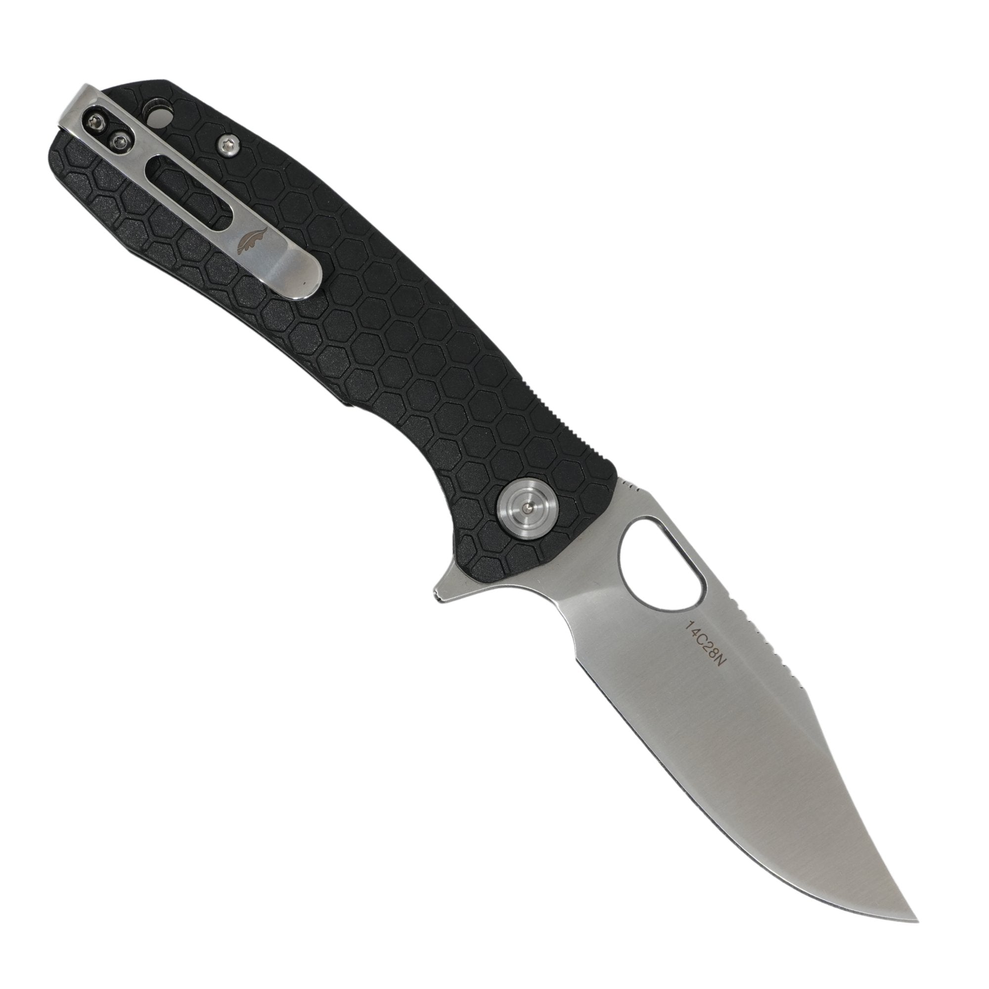 Medium Clip Point Knife - 14C28N Steel - Honey Badger Knives - HB4087