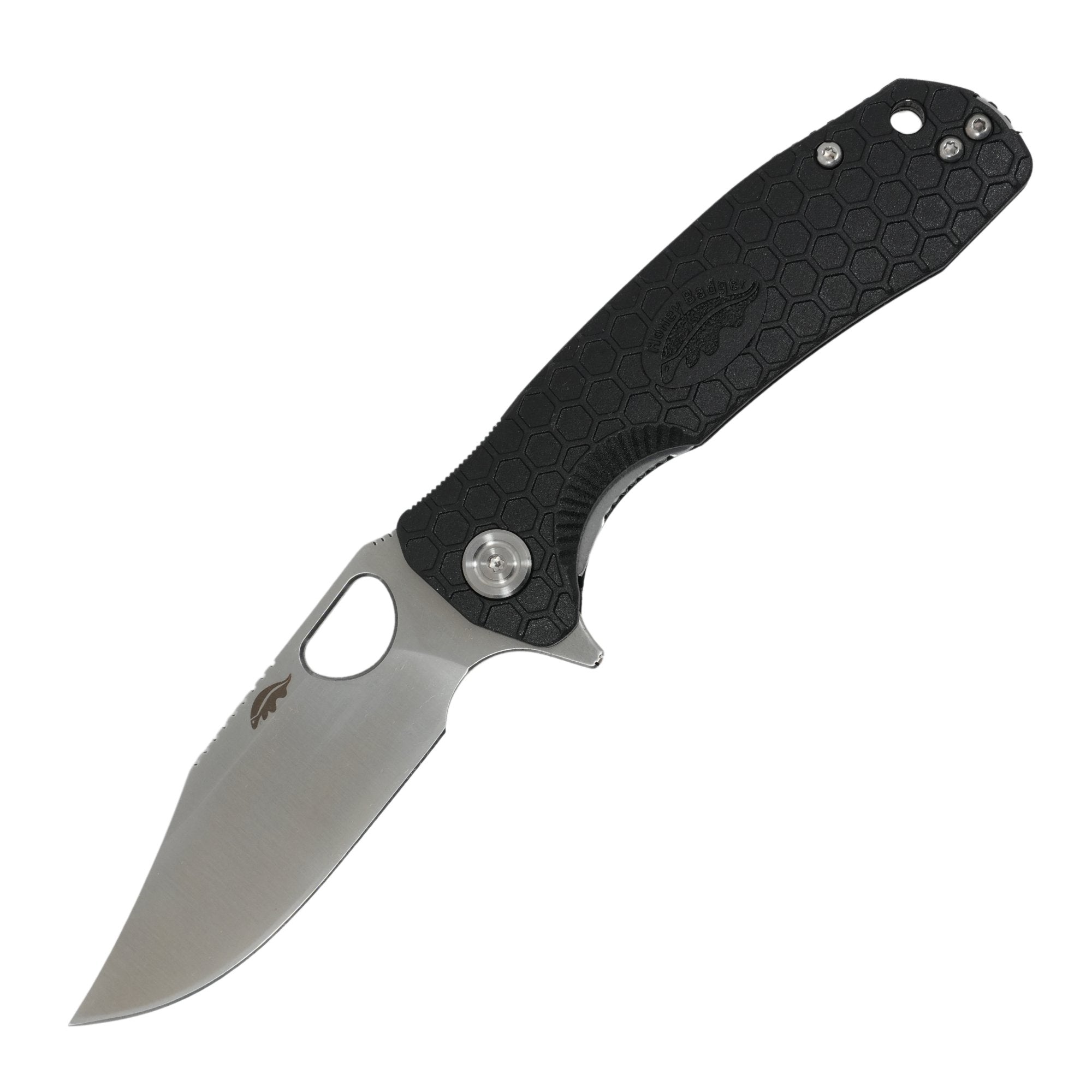 Medium Clip Point Knife - 14C28N Steel - Honey Badger Knives - HB4087