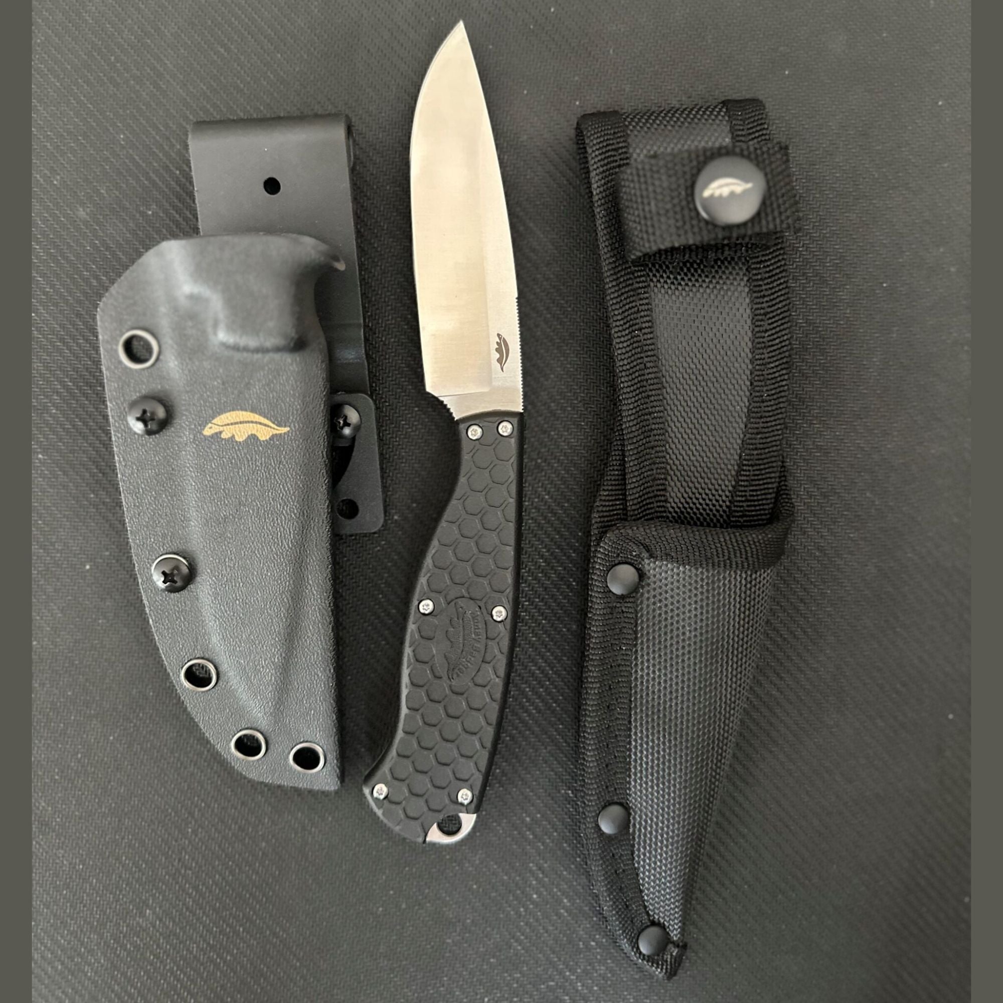 Outfitter Fixed Blade, Nylon & Kydex Sheath - Bundle - Honey Badger Knives - K - HB5301 - KY
