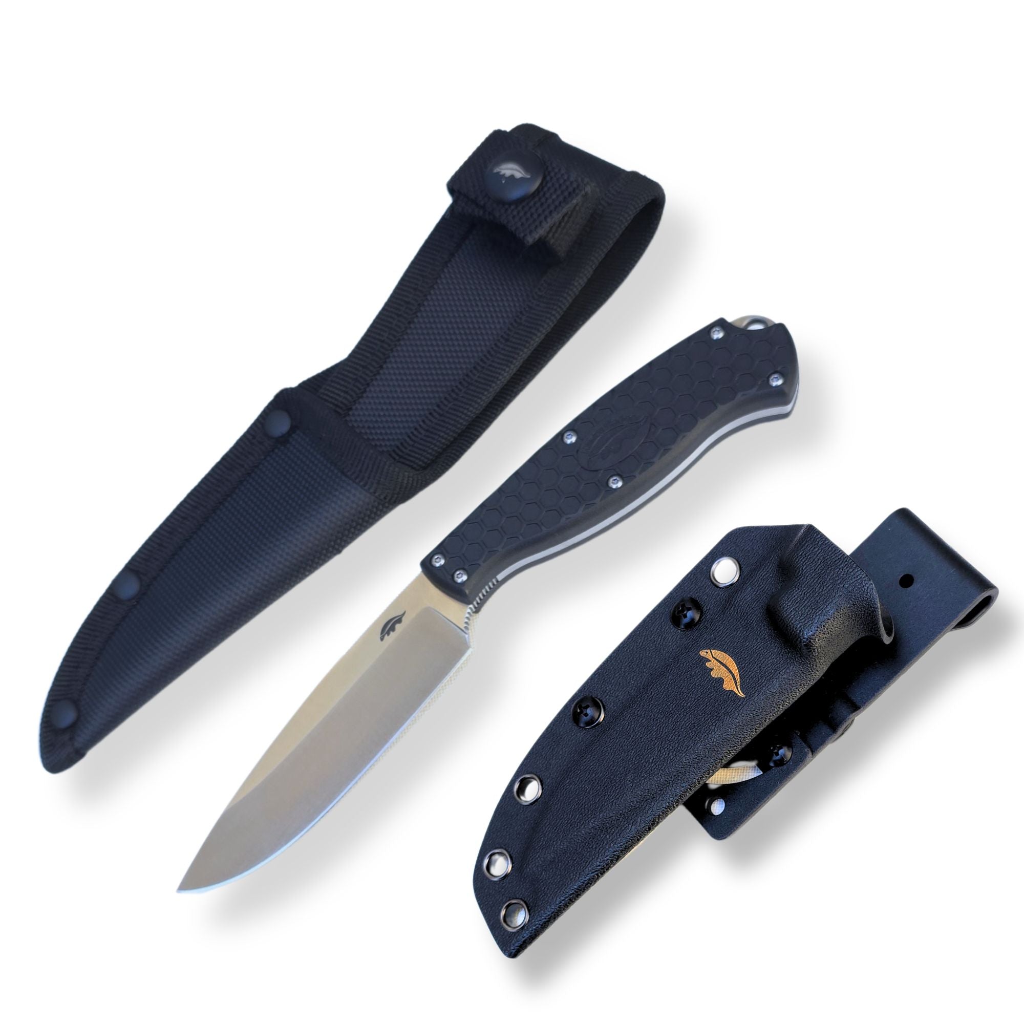 Outfitter Fixed Blade, Nylon & Kydex Sheath - Bundle - Honey Badger Knives - K - HB5301 - KY