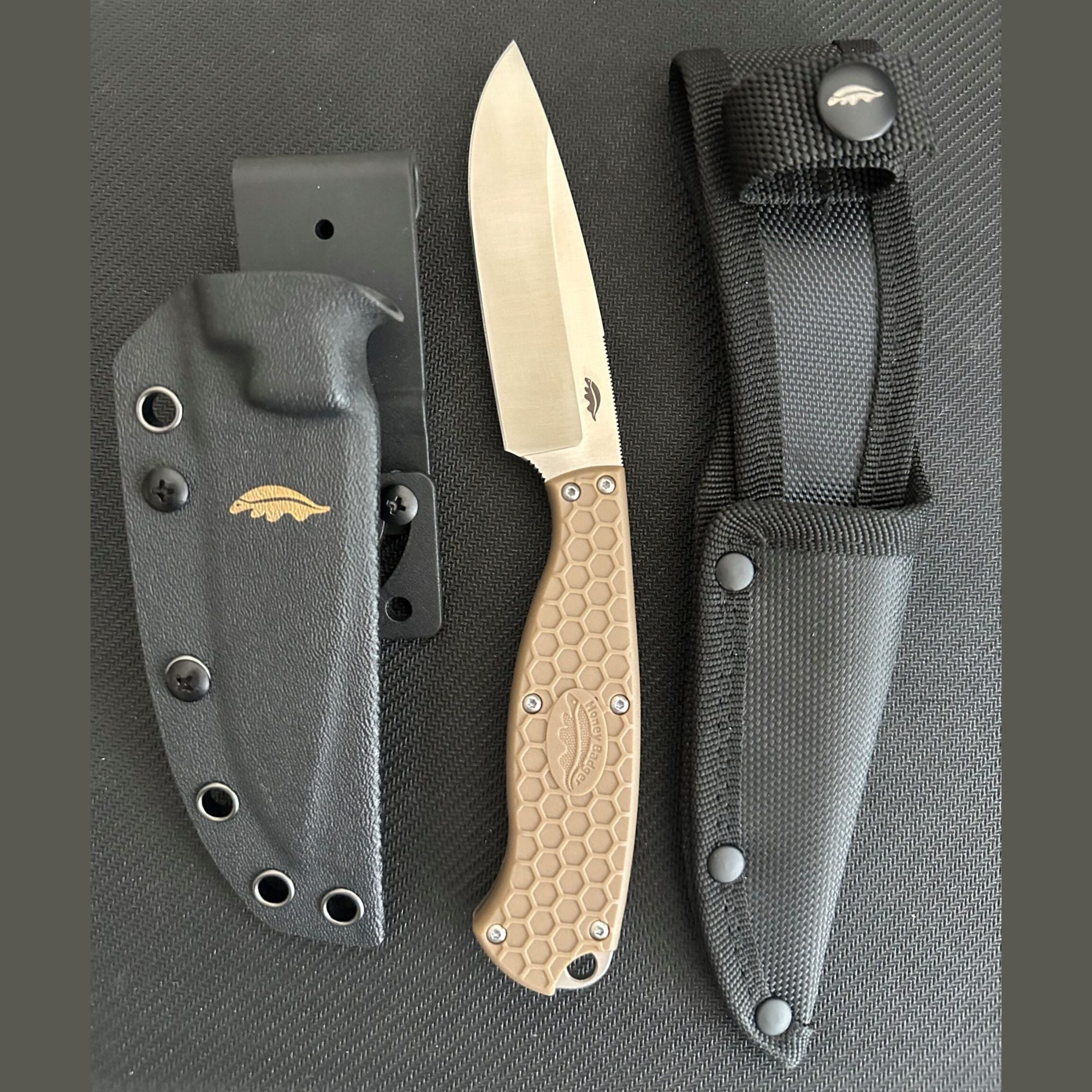 Outfitter Fixed Blade, Nylon & Kydex Sheath - Bundle - Honey Badger Knives - K - HB5302 - KY