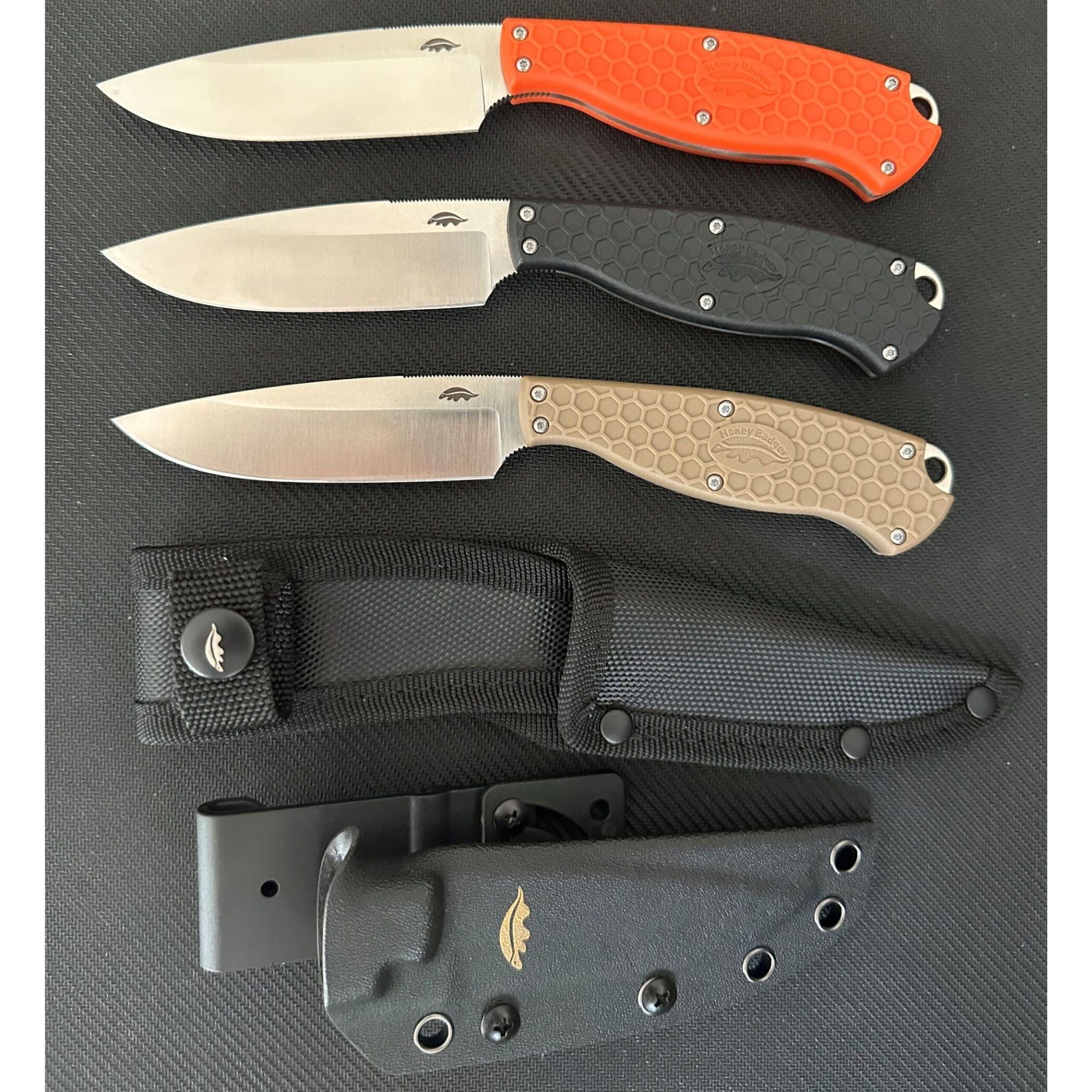 Outfitter Fixed Blade, Nylon & Kydex Sheath - Bundle - Honey Badger Knives - K - HB5303 - KY