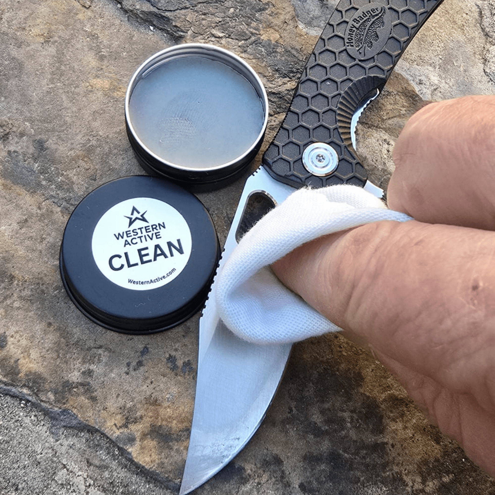 Western Active Clean Knife & Steel Cleaner - Honey Badger Knives - WA1004